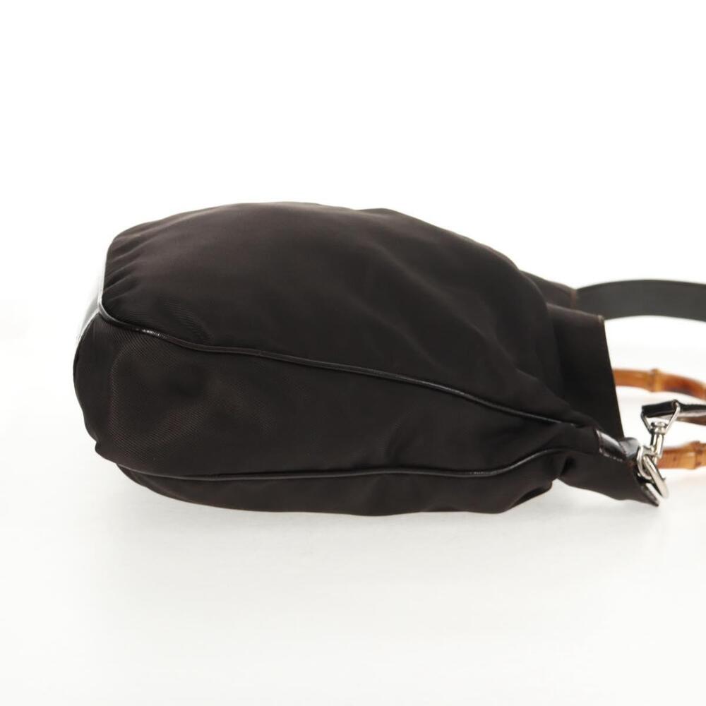 GUCCI Bamboo Hand Bag Nylon 2way Brown Auth ep11084 - Picture 4 of 16